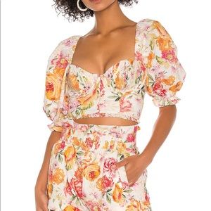 For Love & Lemons peony corset top